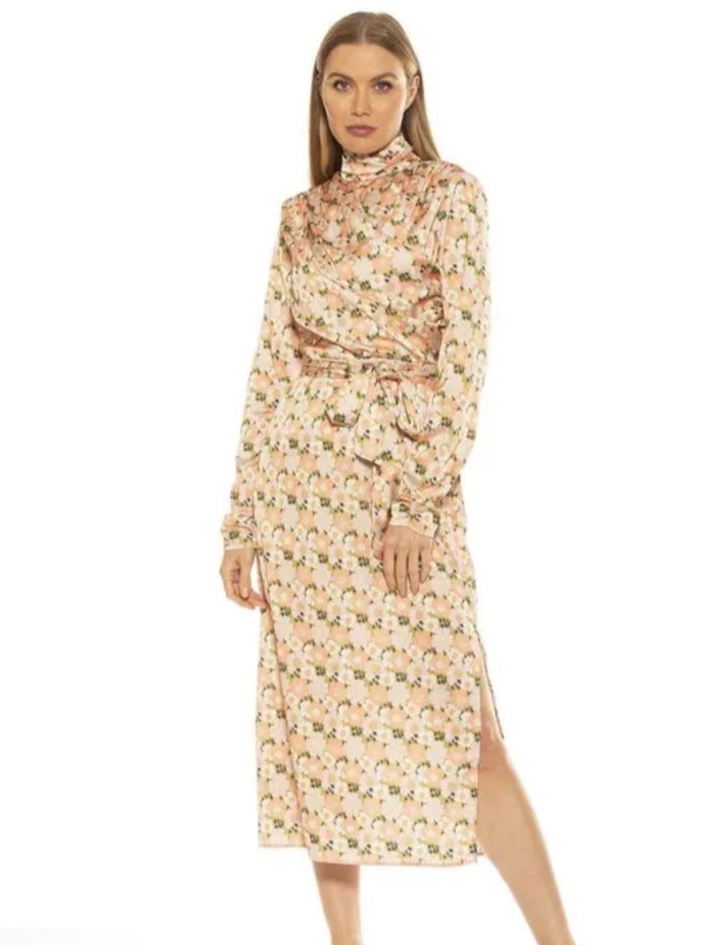 Alexia Admor New! Mock Neck Floral Midi Dress